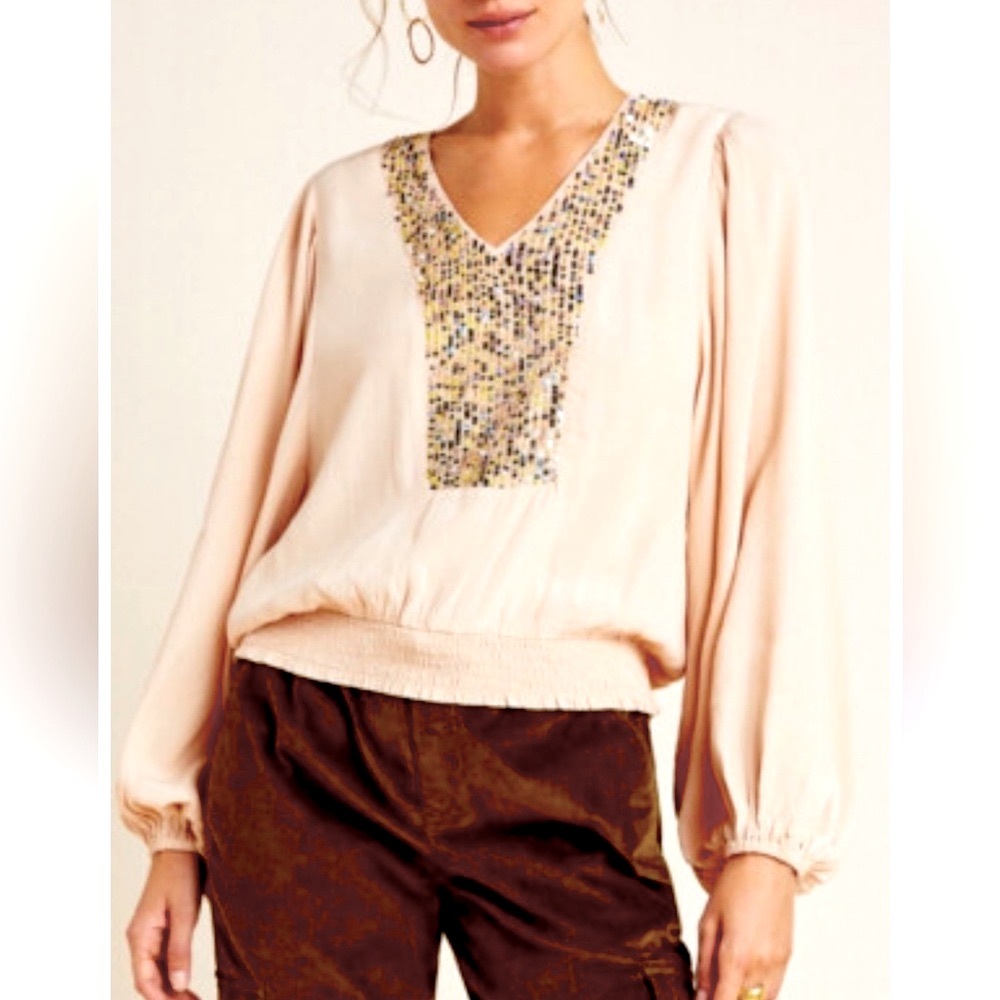 Anthropologie MAEVE  sequin top size small.